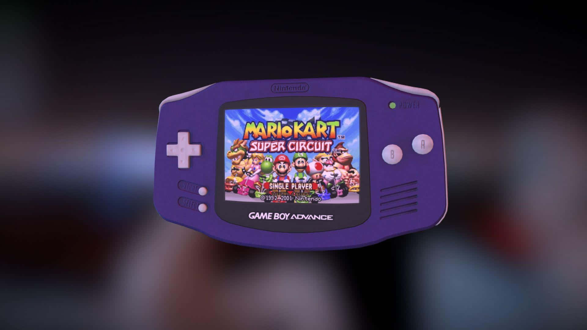 Purple Game Boy Advance Mario Kart Super Circuit Wallpaper