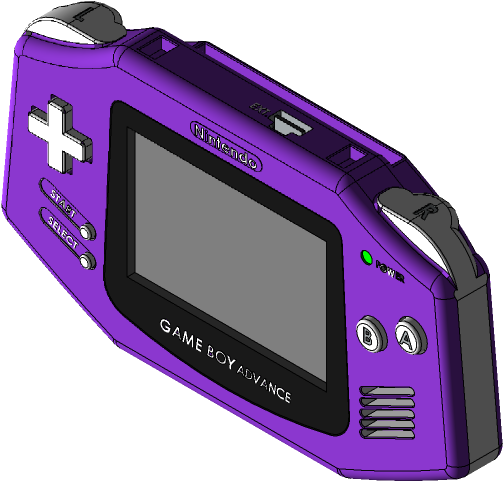 Purple Game Boy Advance3 D Model PNG