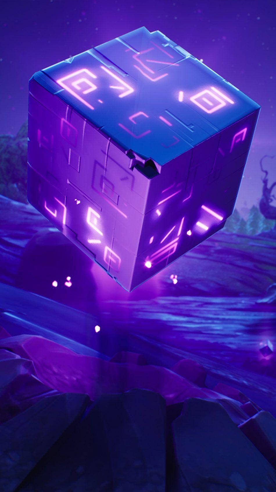 Purple Cube Gaming Mobile Art Wallpaper