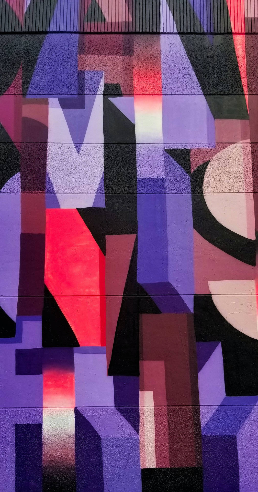 Purple Geometric Abstract Wall Graffiti Iphone Wallpaper