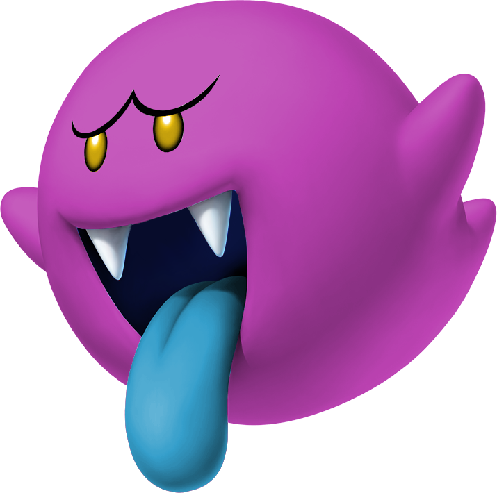 Purple Ghost Character Tongue Out PNG