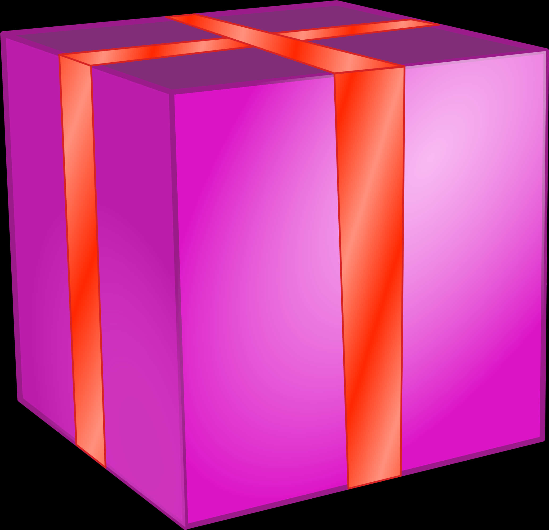 Purple Gift Boxwith Orange Ribbon PNG
