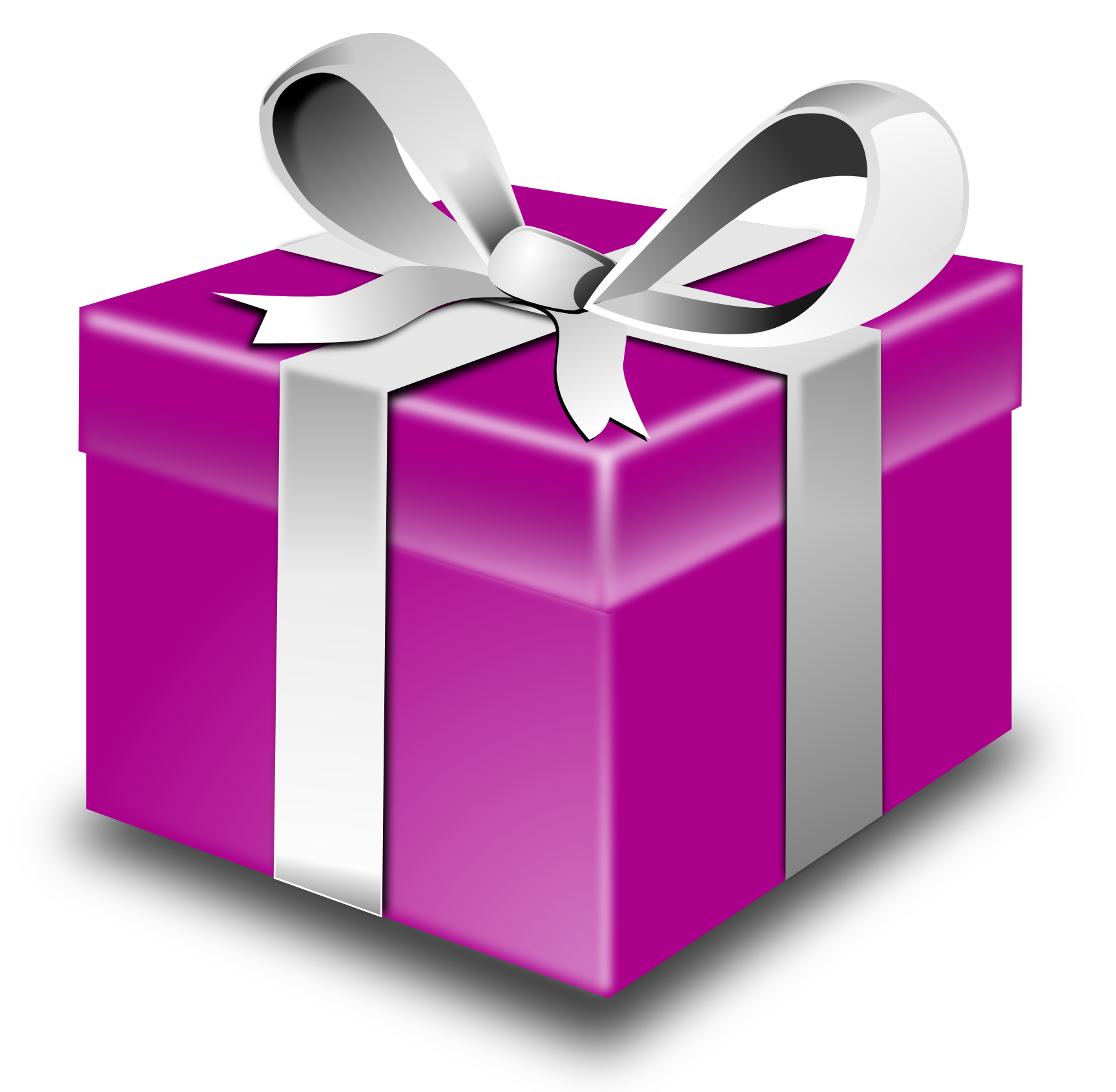 Purple Gift Boxwith White Ribbon PNG