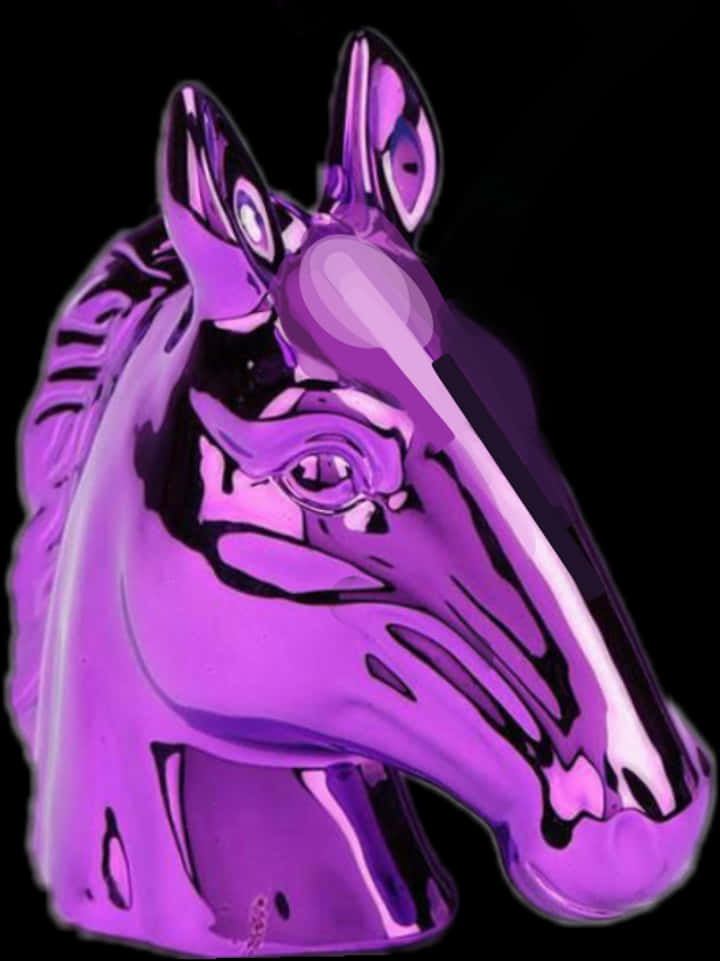 Purple Glass Horse Sculpture PNG