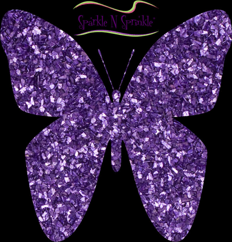 Purple Glitter Butterfly Graphic PNG