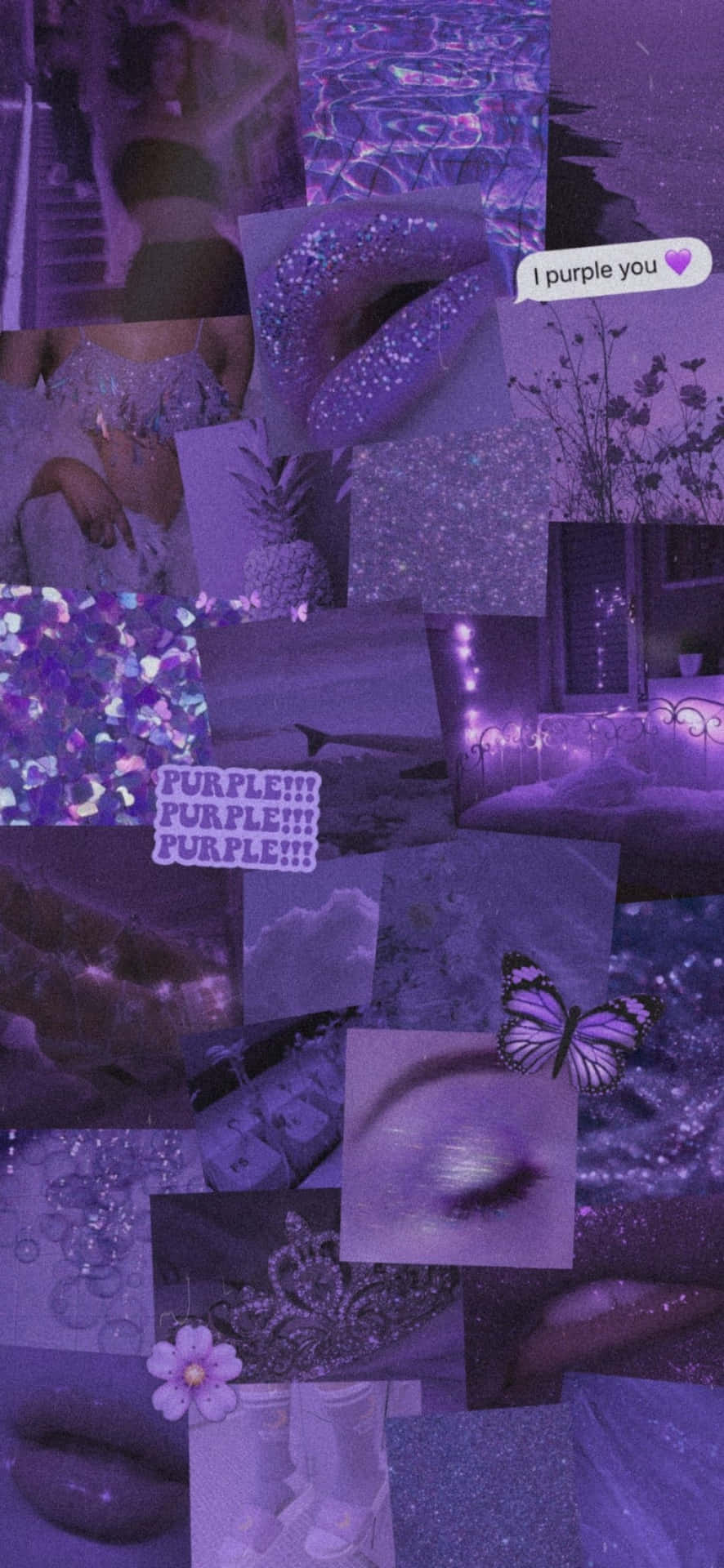 Purple Glitter Collage Aesthetic.jpg Wallpaper