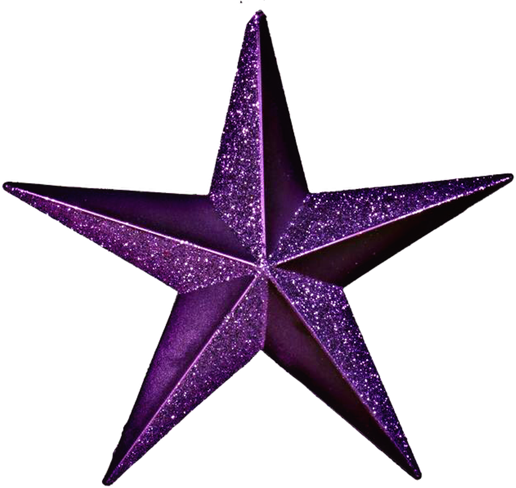 Purple Glitter Star Decoration.png PNG