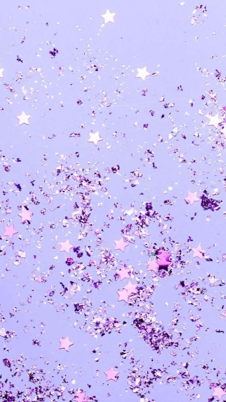 Purple Glitter Stars Background Wallpaper