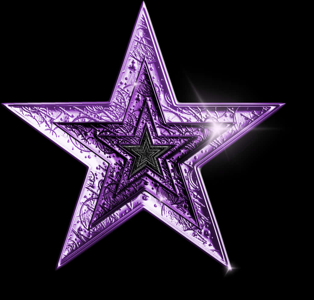 Purple Glittering Star Graphic PNG