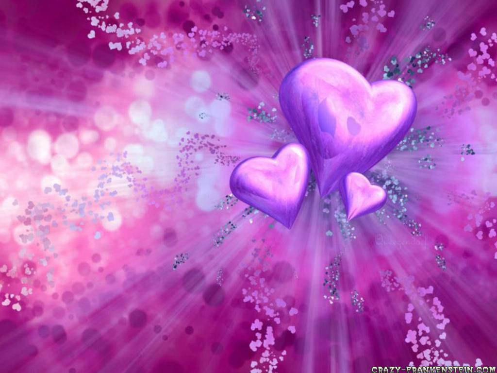 Purple Glowing Hearts