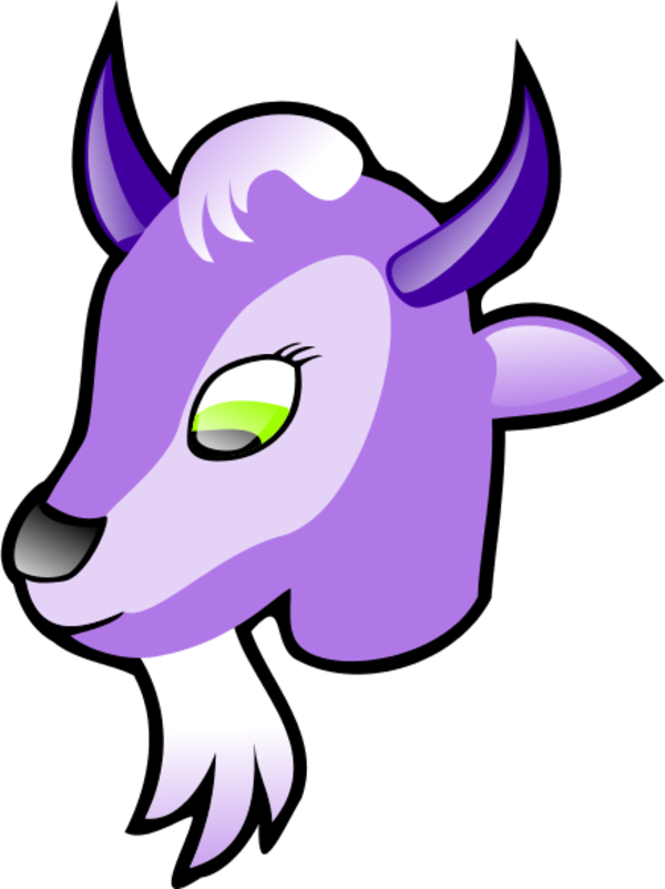 Purple Goat Cartoon Graphic PNG