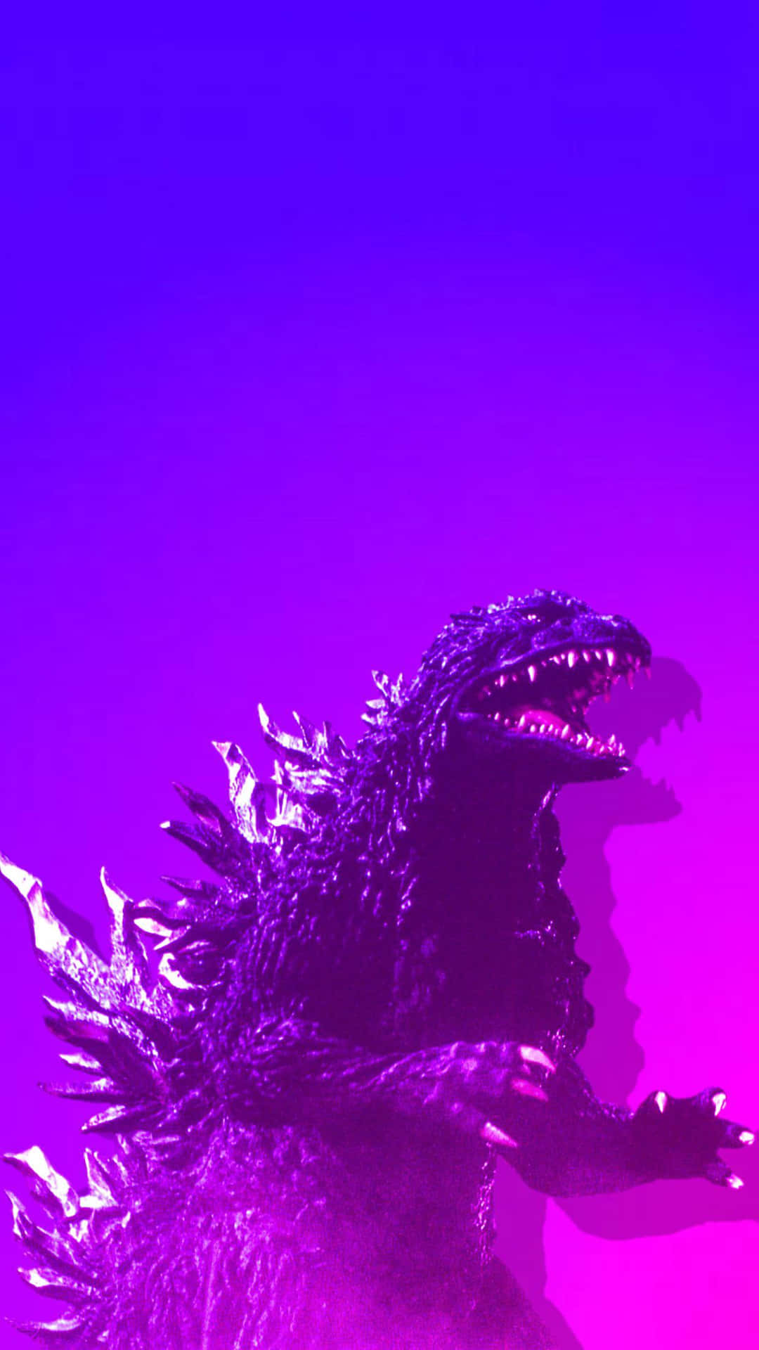 Purple Godzilla Silhouette Wallpaper