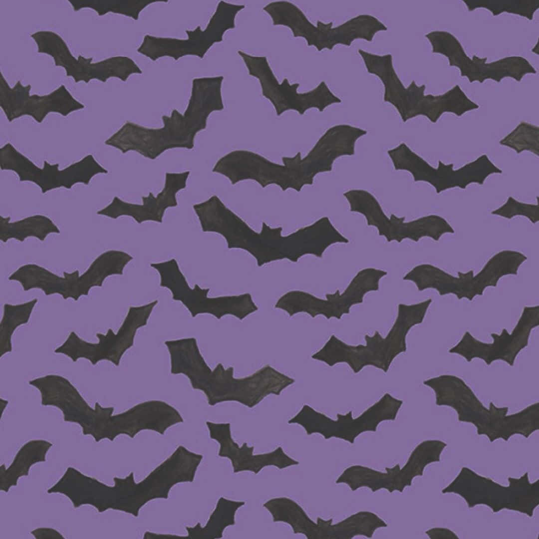 Purple Gothic Bat Pattern Wallpaper