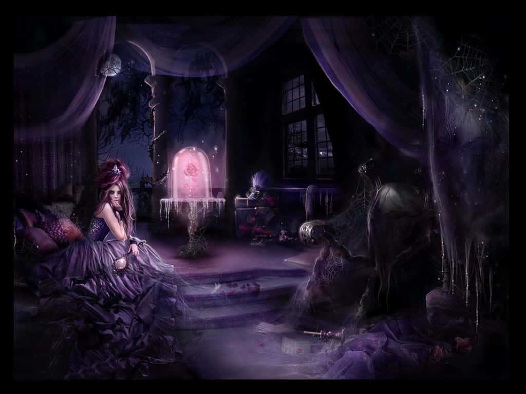 1)  A Mysterious Purple Gothic Pattern to Imbue Mysterious Feelings Wallpaper