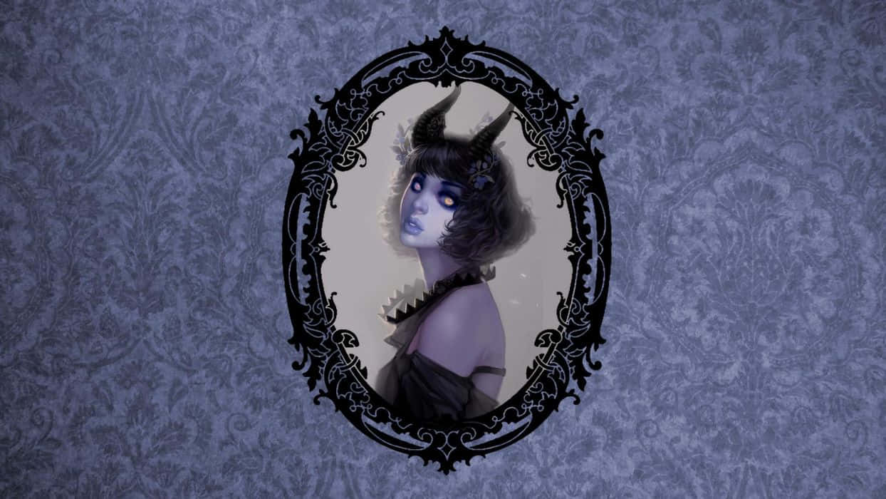 Purple Gothic Devil Girl Wallpaper