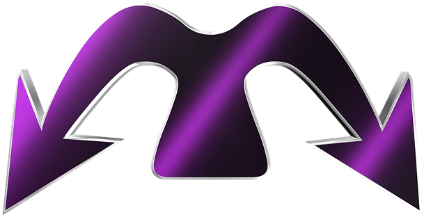 Purple Gradient Direction Arrows PNG