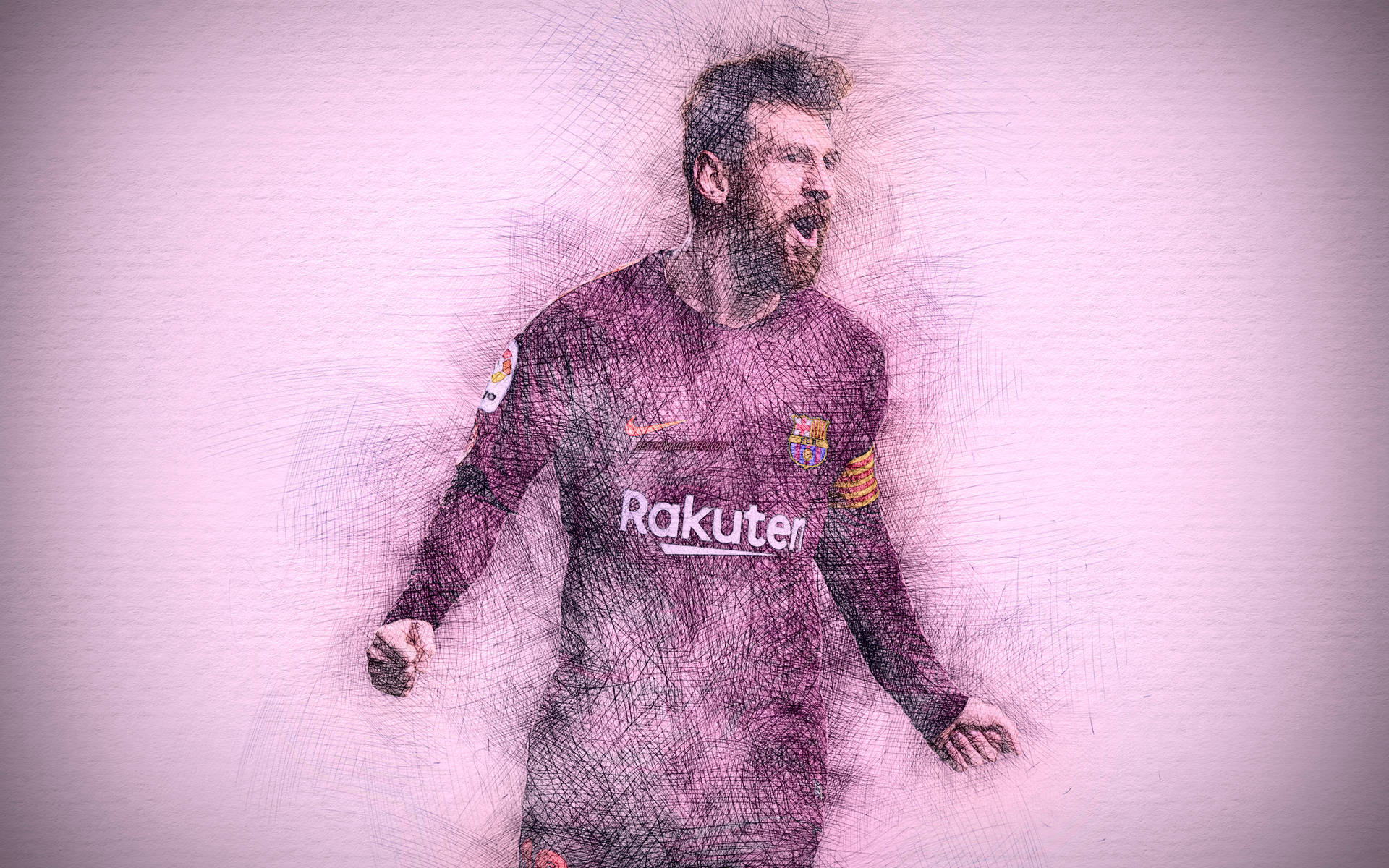 Lilagrafisk Lionel Messi 2020 Wallpaper