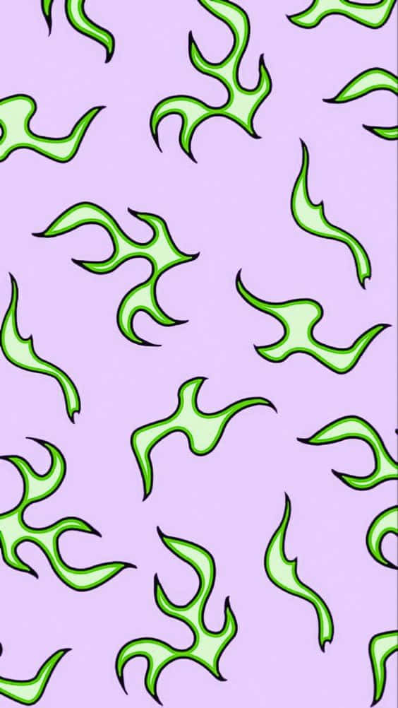 Purple Green Abstract Pattern Wallpaper