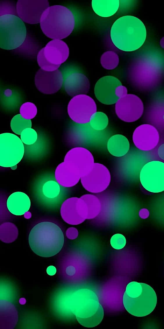 Purple Green Bokeh Lights Background Wallpaper