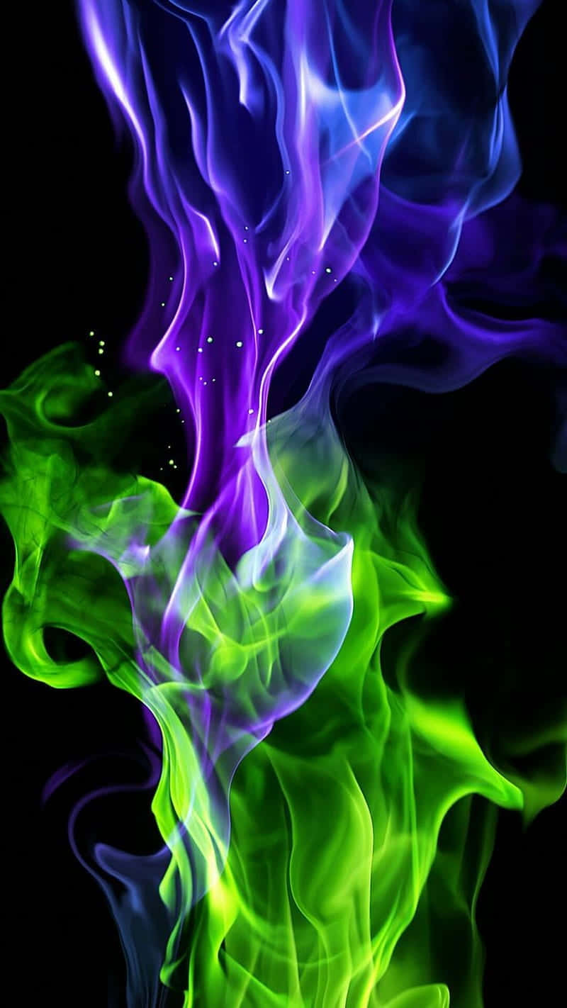 Purple Green Smoke Art Wallpaper