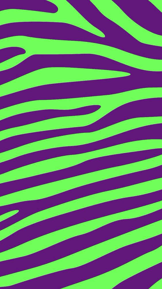 Purple Green Wavy Pattern Wallpaper