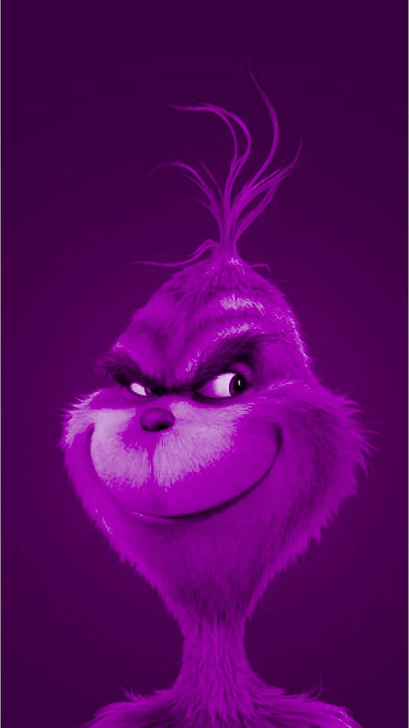 Purple Grinch Portrait Wallpaper