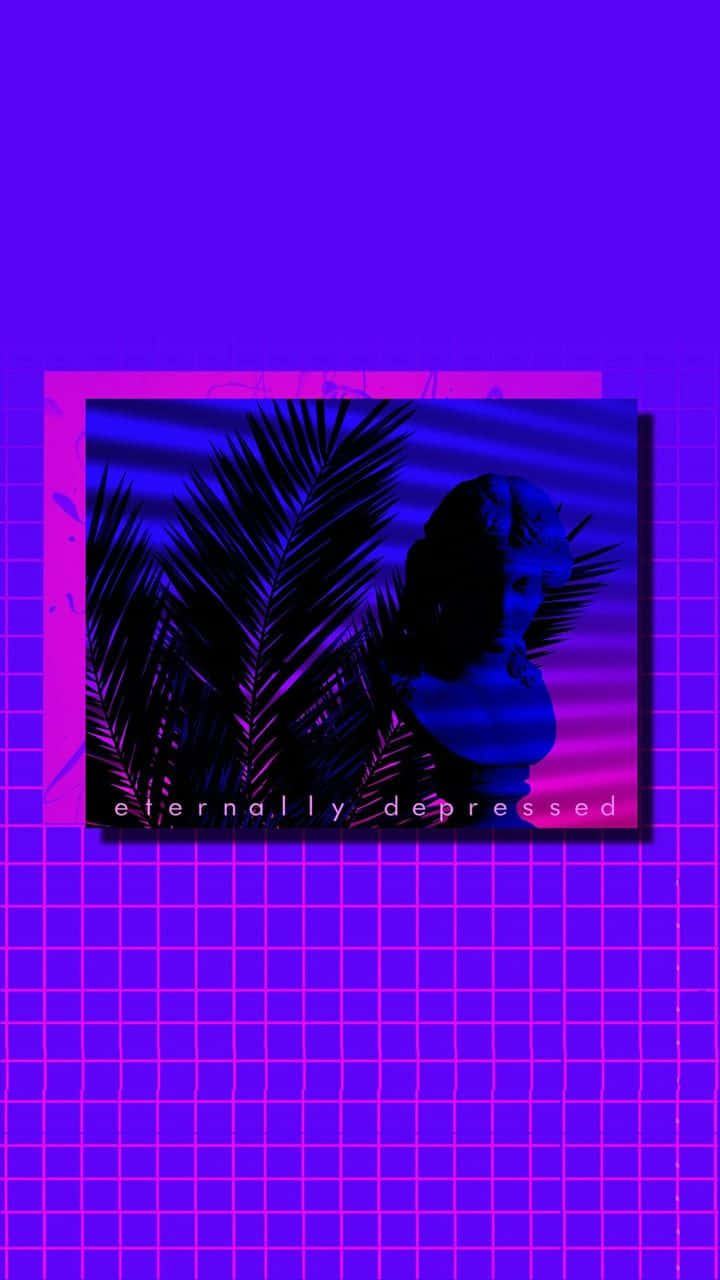 A Purple Background With A Palm Tree And A Palm Tree Wallpaper