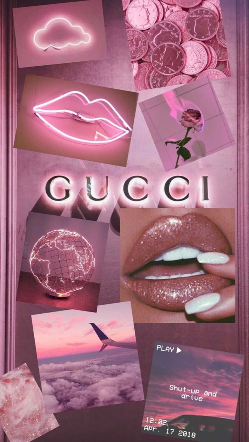Lilla Gucci Pastel Foto Samling Wallpaper
