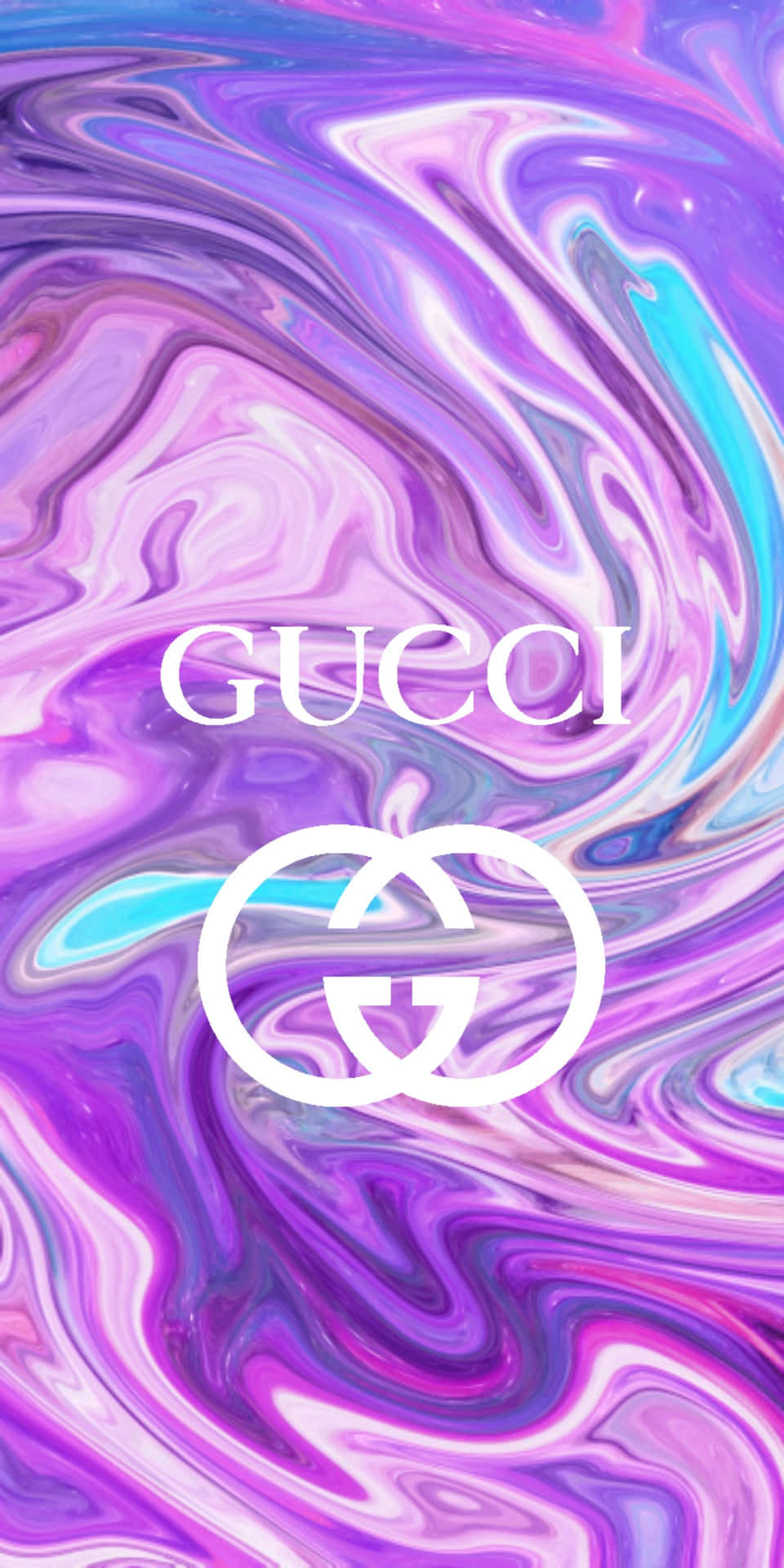 Download Purple Gucci Paint Swirls Wallpaper
