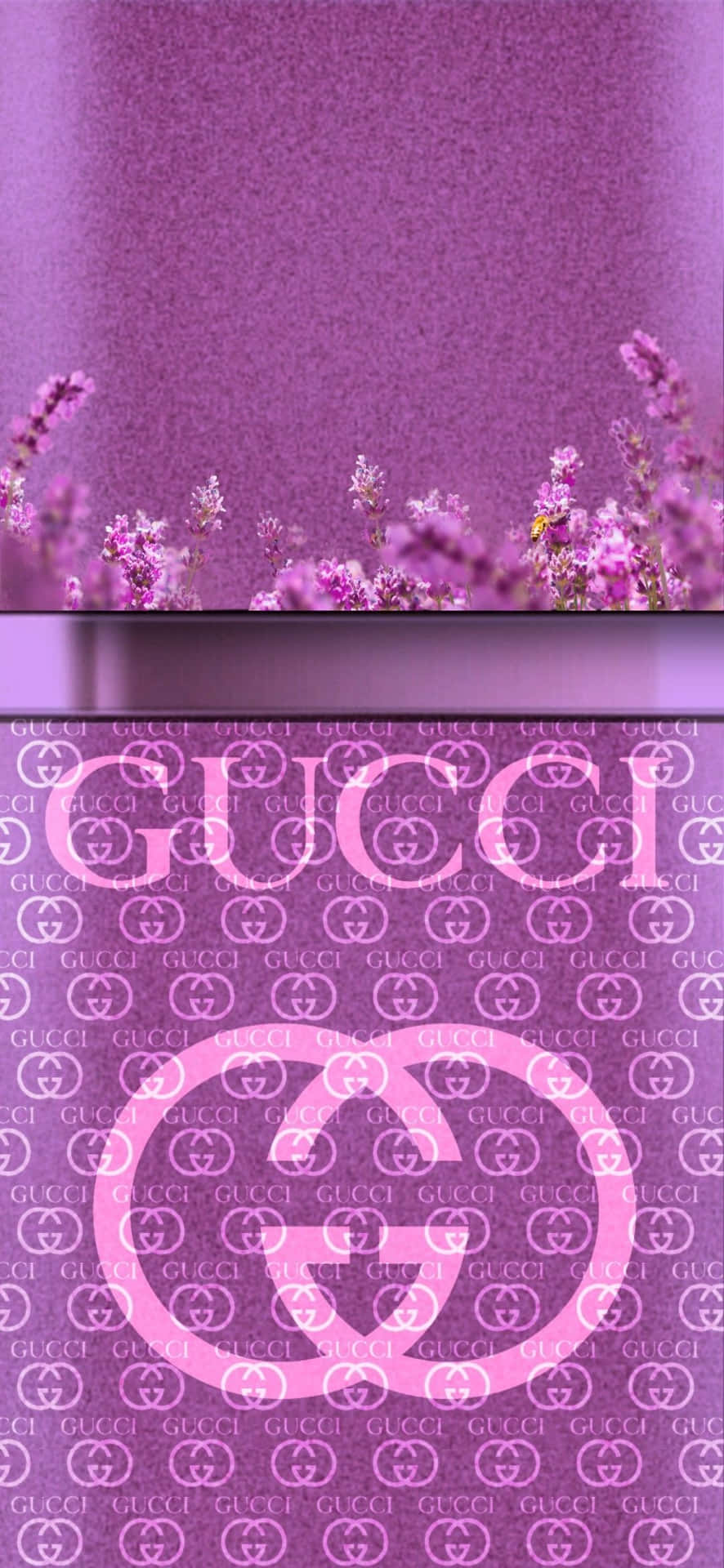 Strut Dig Ud i Stil med Lilla Gucci-Inspireret Blomster Tapet! Wallpaper