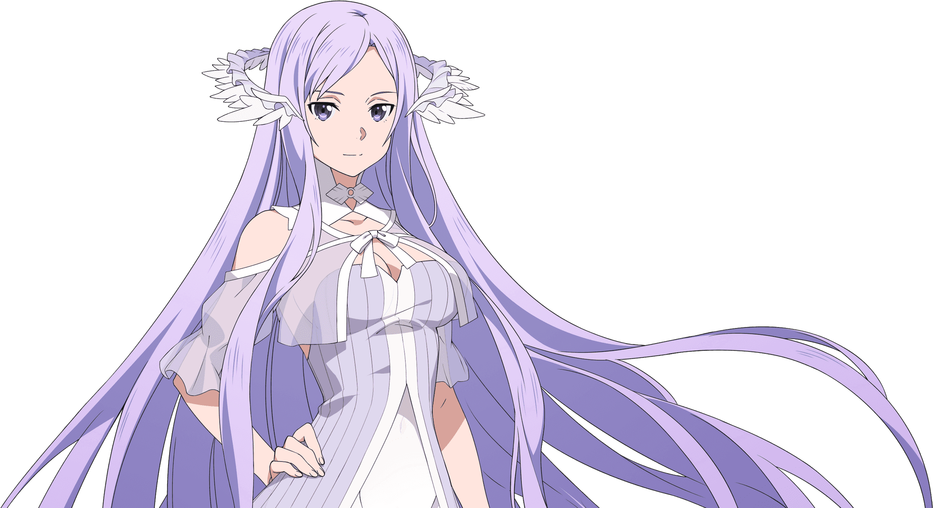 Purple Haired Anime Character PNG