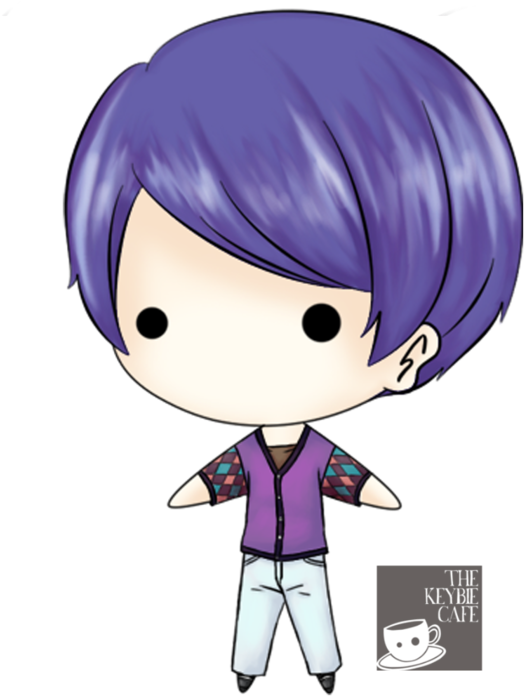 Purple Haired Anime Character Illustration PNG