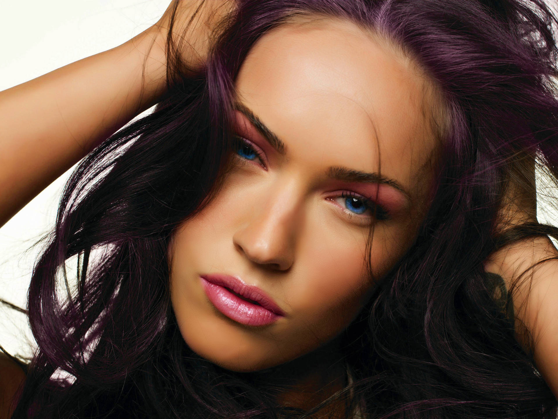 Purple-haired Megan Fox Hd Wallpaper