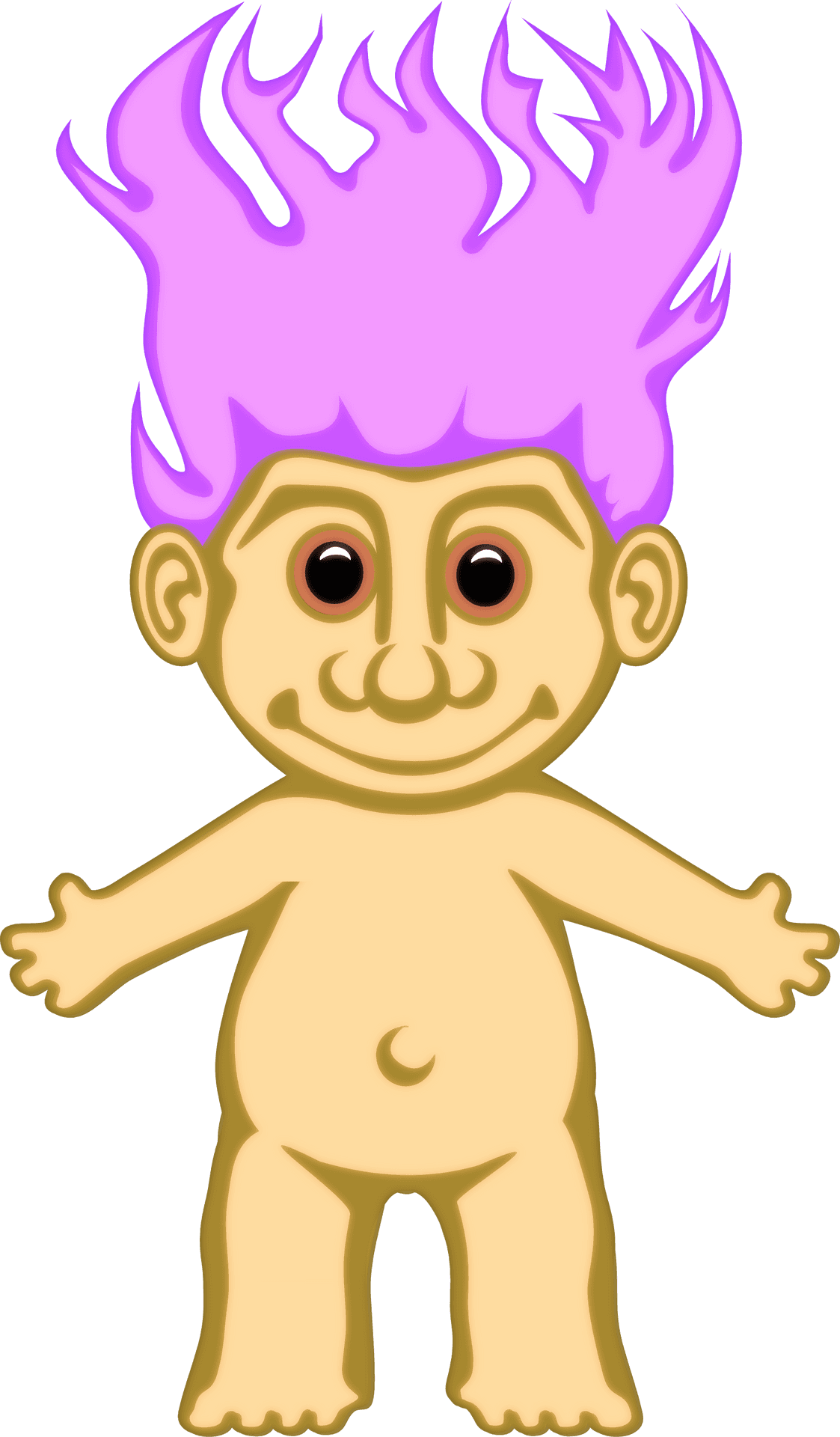 Purple Haired Troll Cartoon Graphic PNG