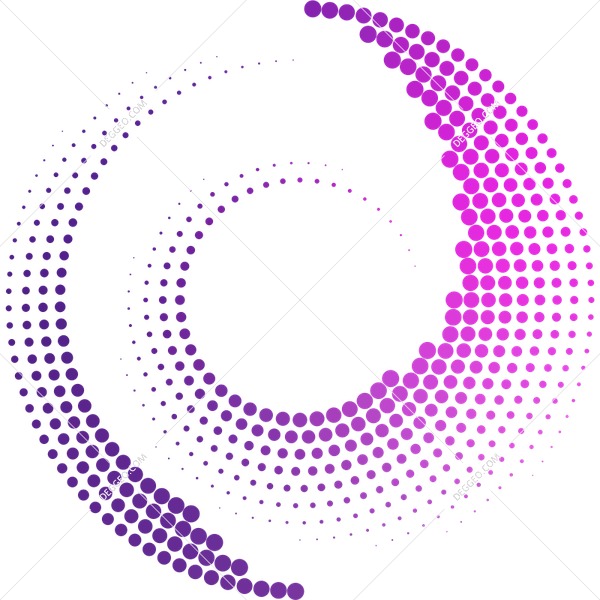 Purple Halftone Spiral Design PNG