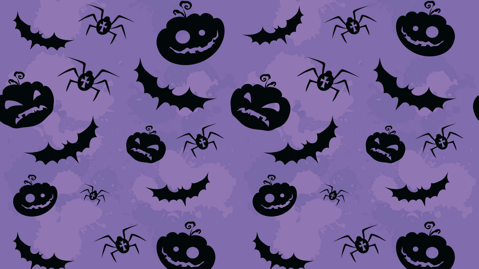 Bats And Spiders Purple Halloween Wallpaper