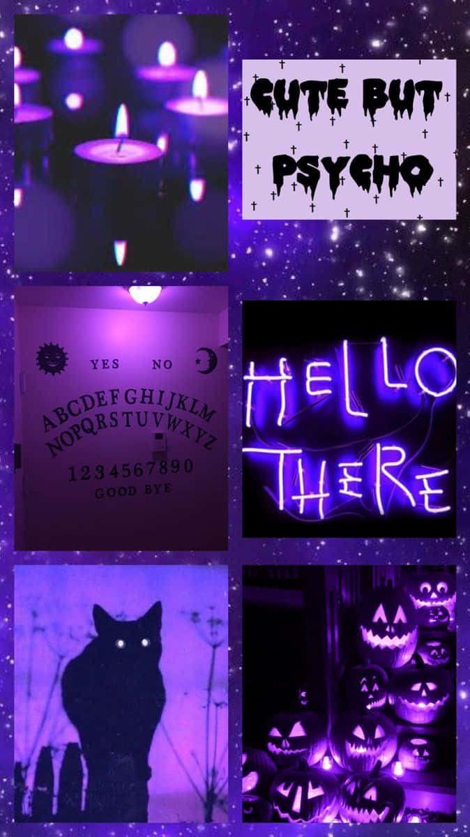Purple Halloween Collage Wallpaper