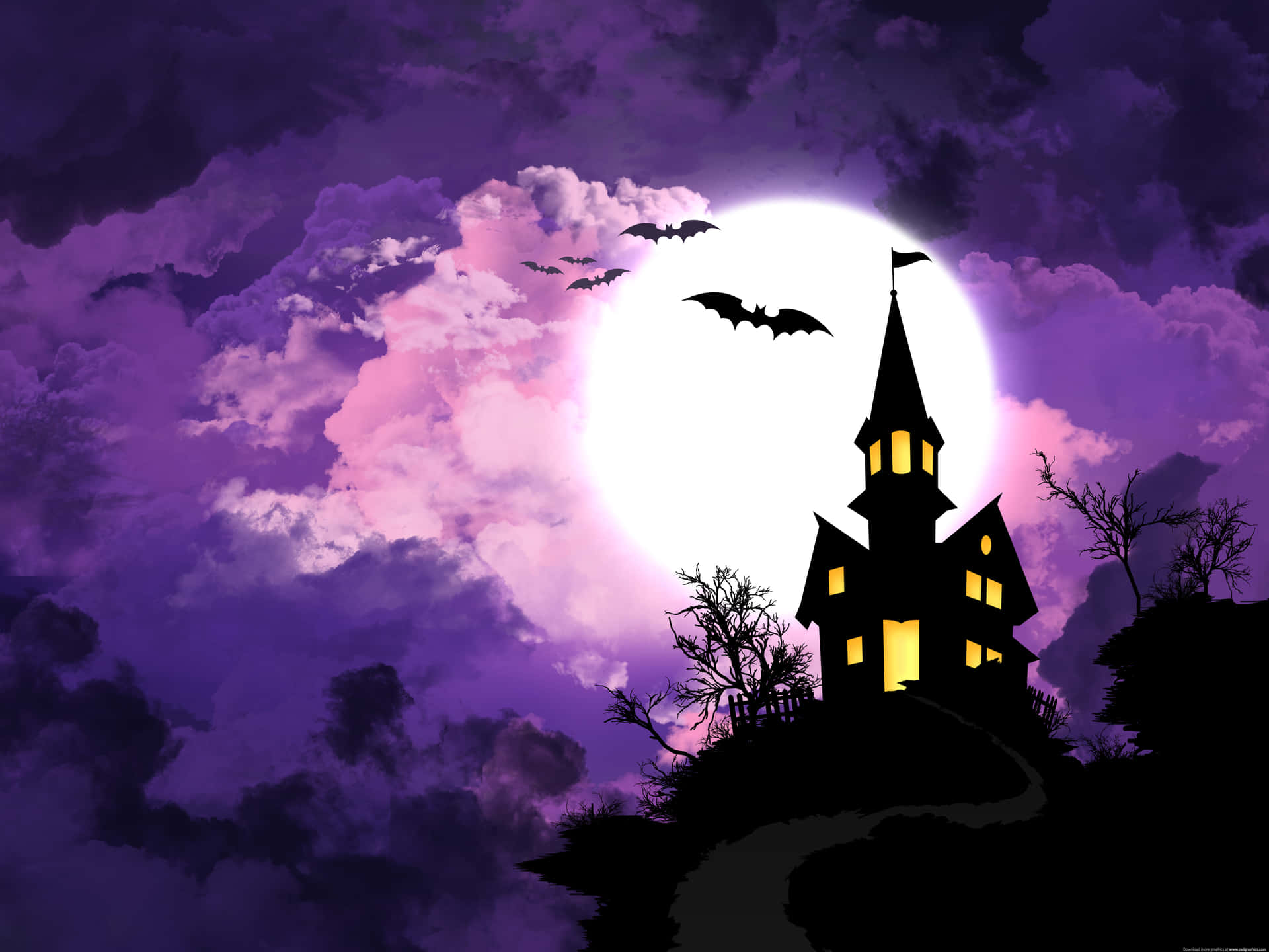 Enchanting Purple Halloween Atmosphere Wallpaper