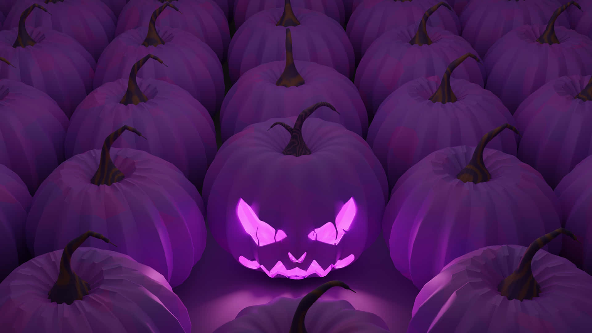 Purple Halloween Pumpkin Glow Wallpaper