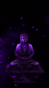 Purple Hanuman Black Wallpaper
