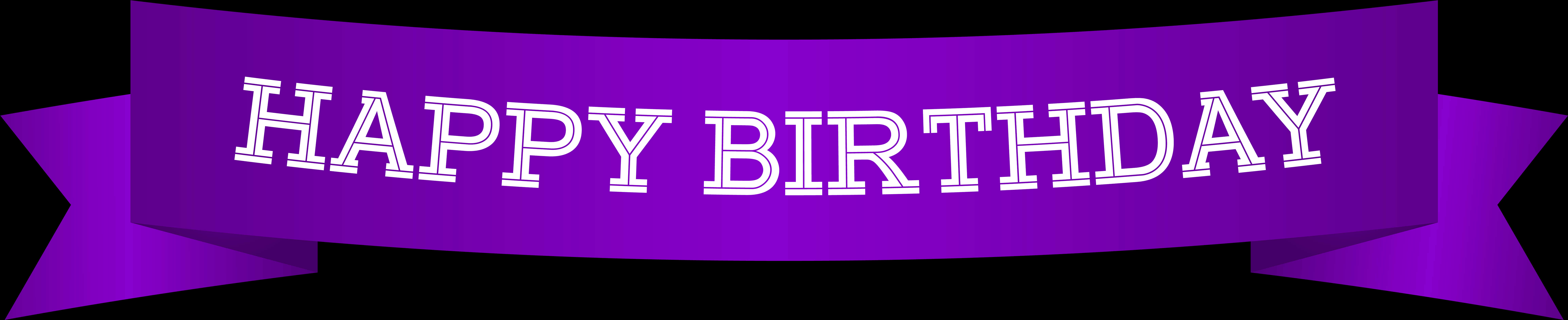 Purple Happy Birthday Banner PNG