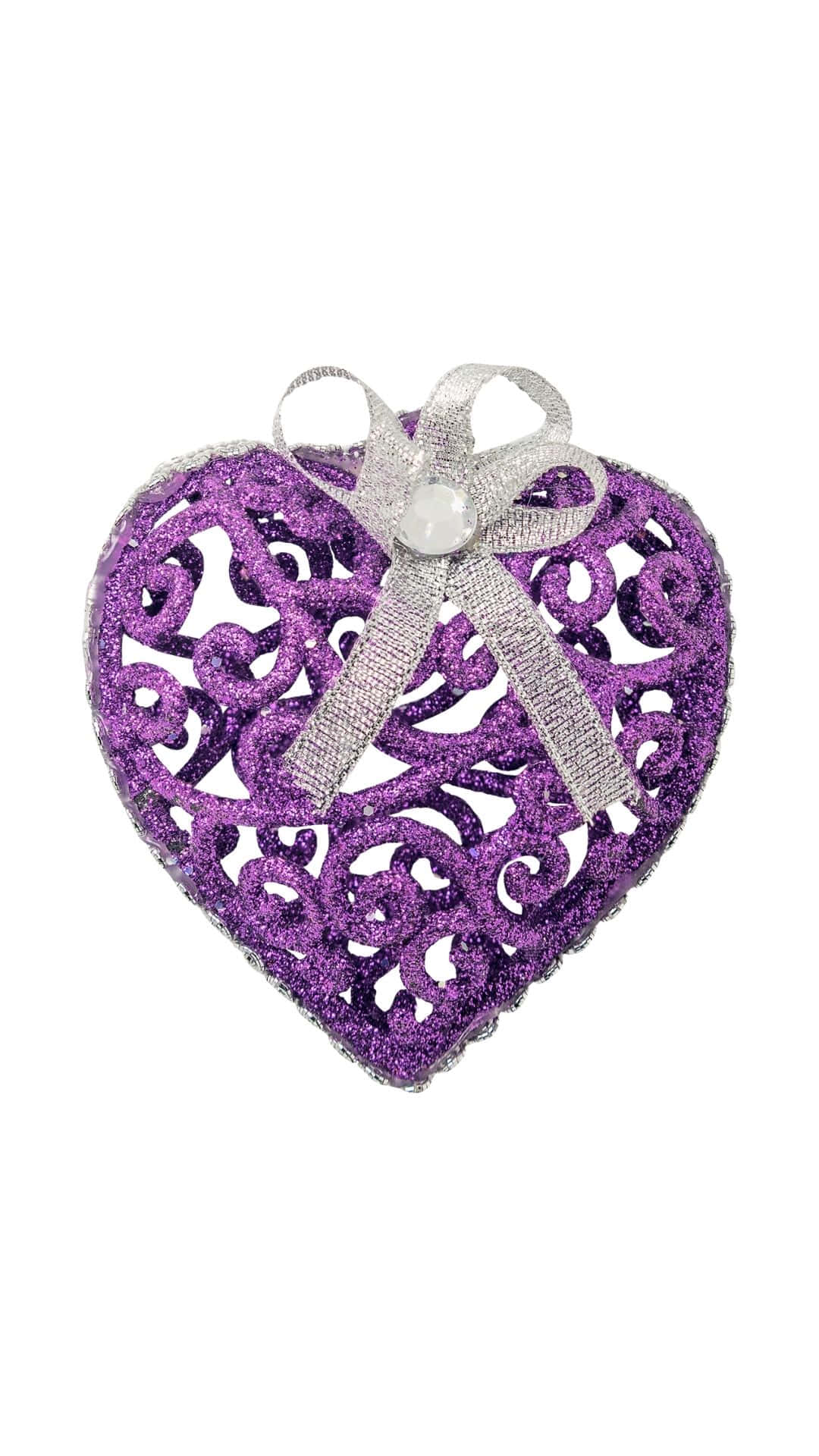 Purple Heart Background Glittery Weaved Structure