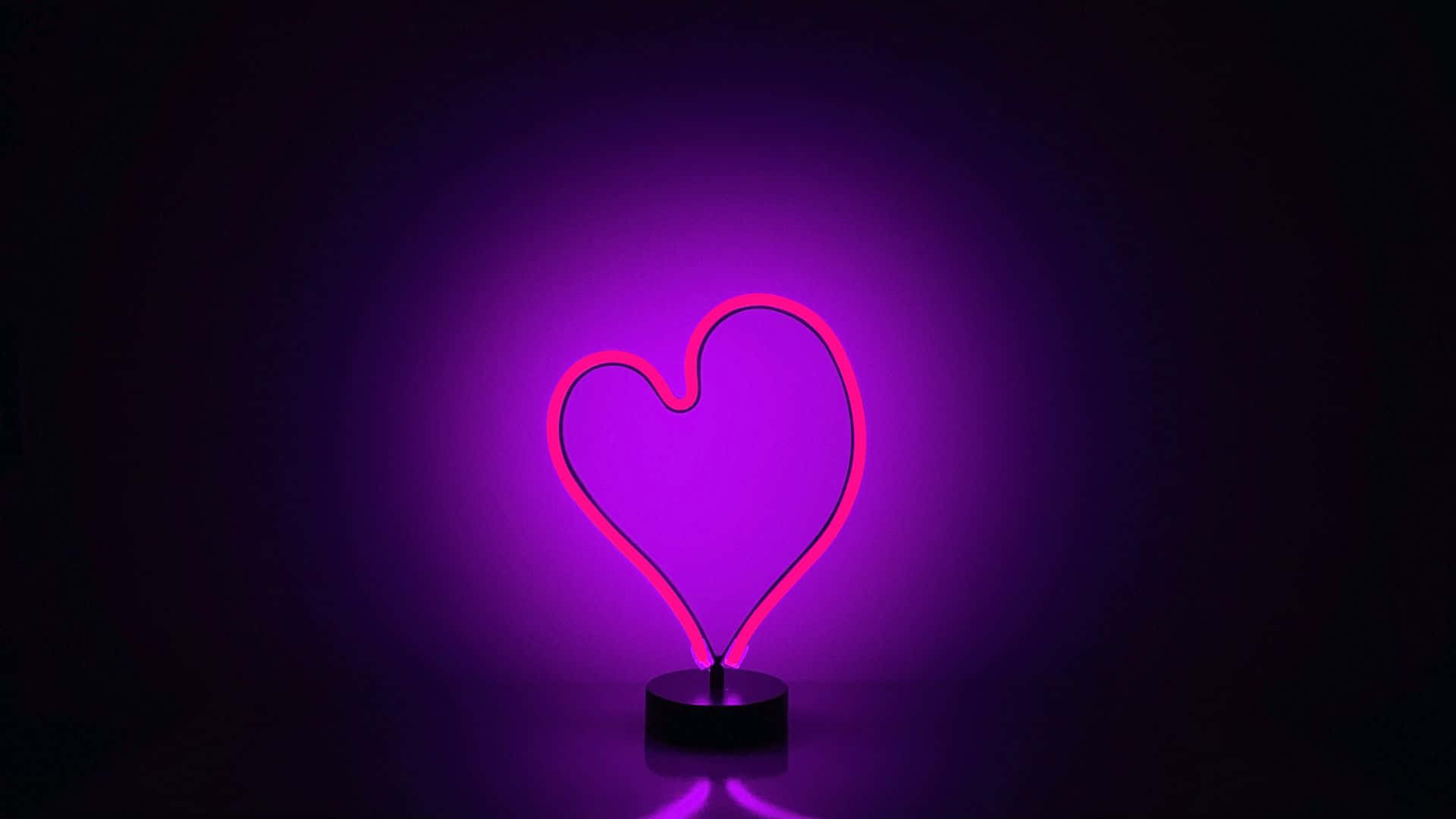 Purple Heart Background Imperfect Neon Heart
