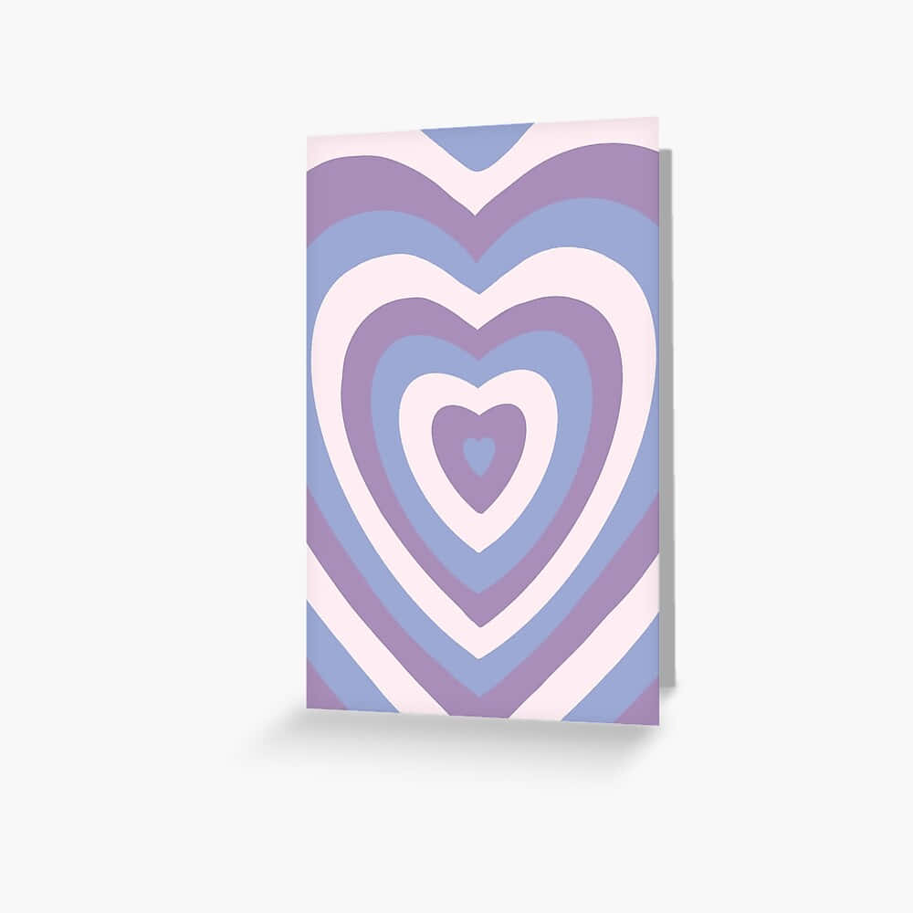 Purple Heart Concentric Pattern Card Wallpaper