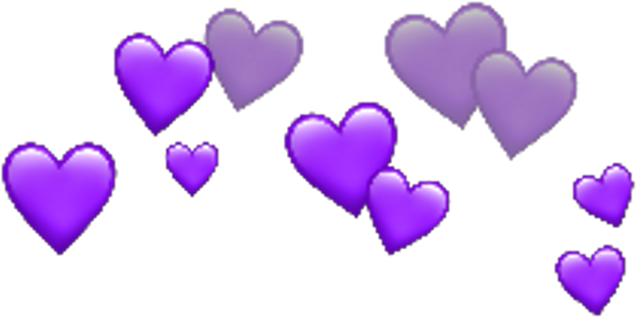 Purple Heart Emojis Pattern PNG