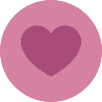 Purple Heart Iconon Pink Background PNG