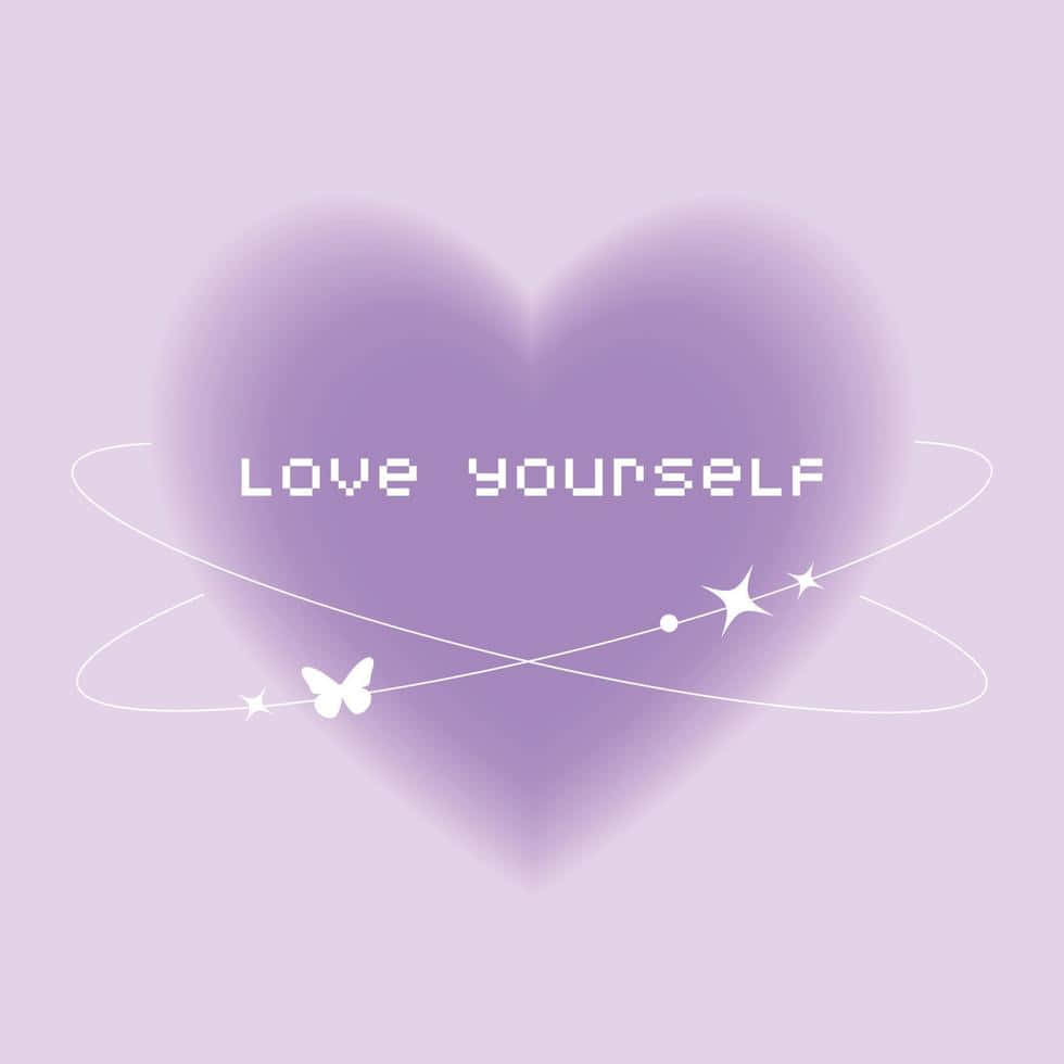 Purple Heart Love Yourself Y2 K Aesthetic Wallpaper