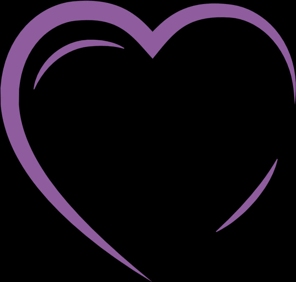 Purple Heart Outline Graphic PNG