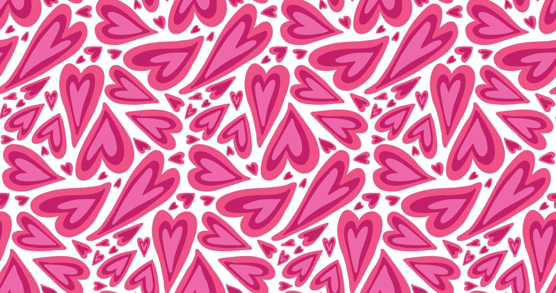 Purple Heart Pattern Background Wallpaper