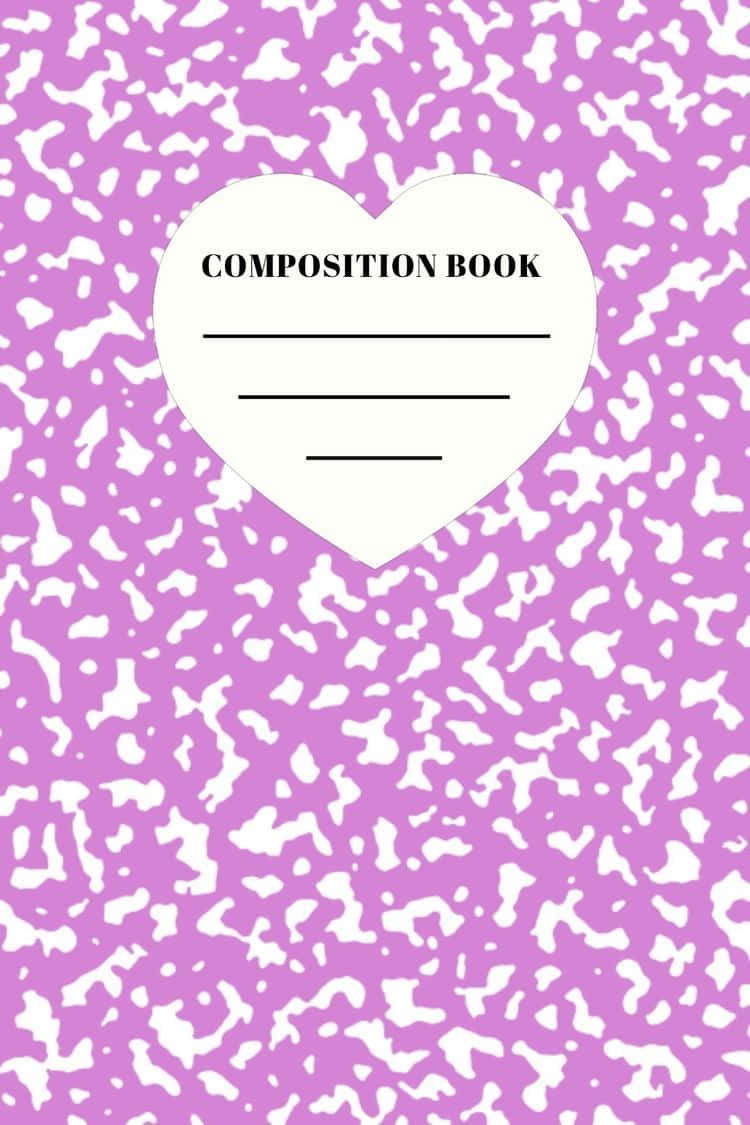 Purple Heart Pattern Composition Book Cover Wallpaper